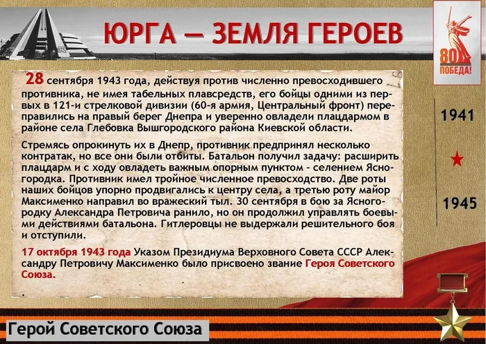 «Юрга – земля Героев»: Максименко Александр Петрович